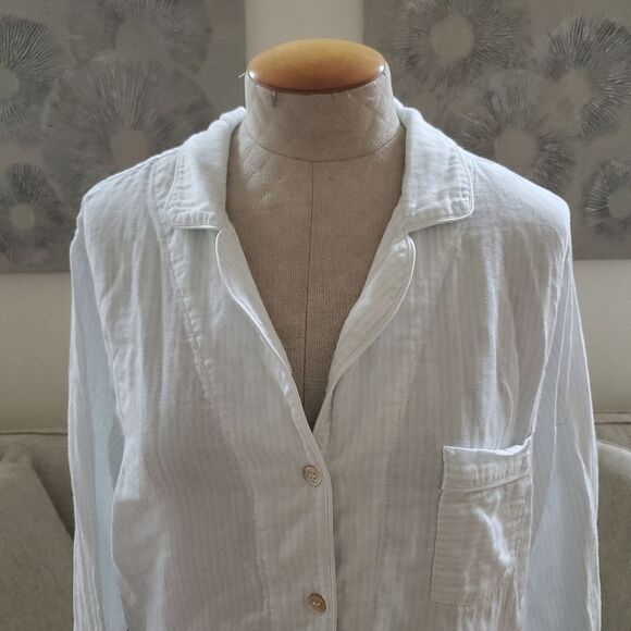 🌹 UGG 🌹 Raven Cotton Flannel Striped Pajama Set - [XL in Light Blue + White] - Picture 7 of 16